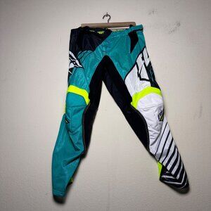 Fly Racing Kinetic Vector Mesh Motocross Pant Men 36 Green Blue Biker Durable